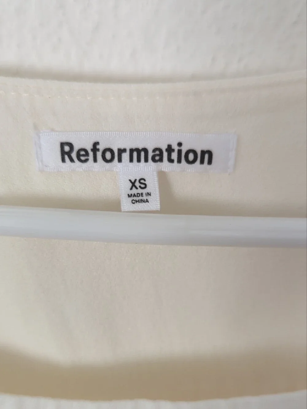 Reformation Ivory Square Neck Puff Sleeve Top